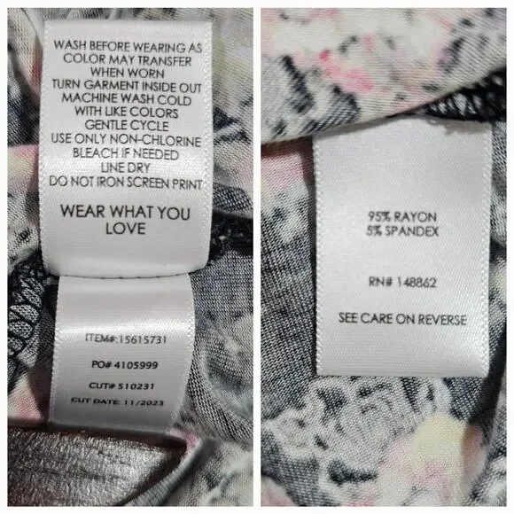 Torrid Black with Pink Floral Super Soft Knit Dress Size 1X (14) - Picture 7 of 8